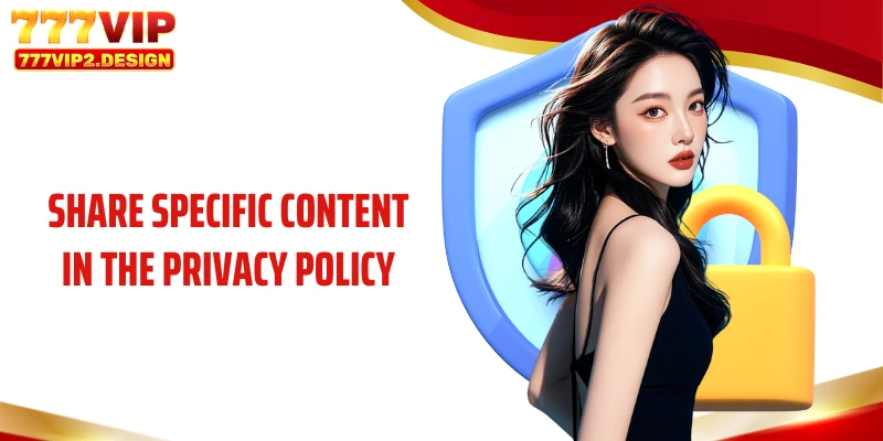 Share specific content in the privacy policy